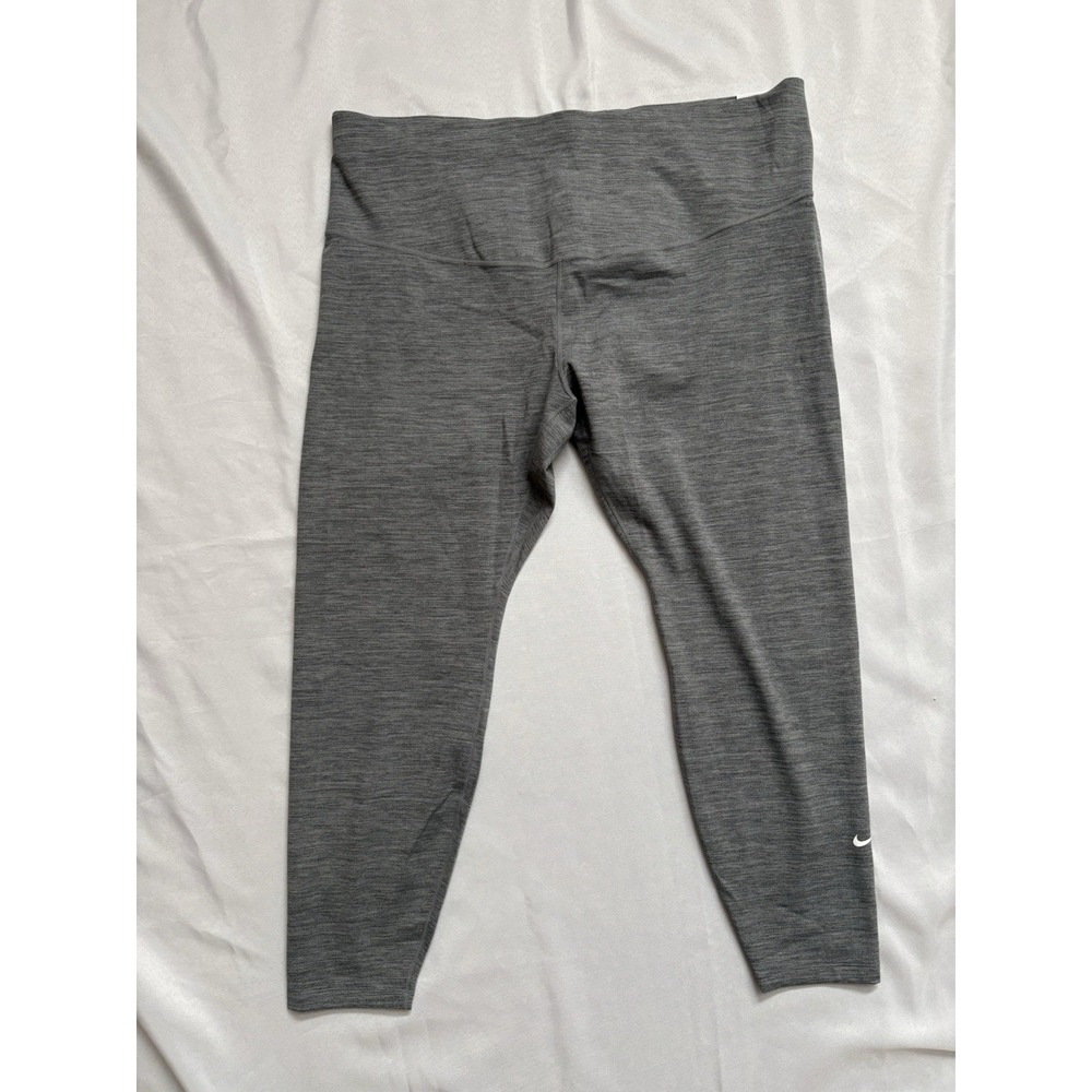 NEW Nike One Dri-FIT High-Rise Long Leggings Gray Plus Size Women's 3xlarge